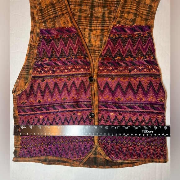 VTG Vest Womens S/M Multicolor Tapestry Southwestern Aztec Button USA - Picture 5 of 6